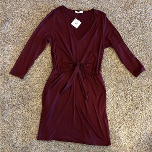 33. Entro Deep Burgundy Long Sleeve Dress Size Medium NWT
